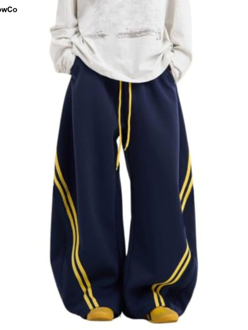 Barrel Sweatpants Women High Waist Wide Leg Baggy Striped Jogger Pants